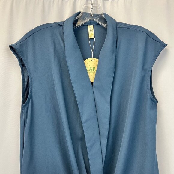 Lara Fashion Womens Dusty Navy V-Neck Sleeveless Pullover Top Size Small New - Picture 3 of 10